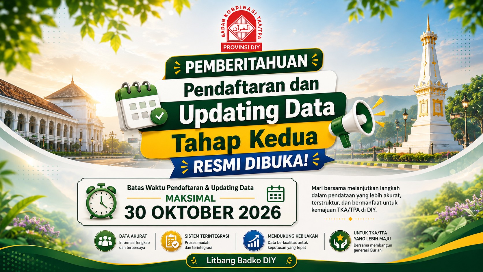 Pendataan dan Updating Data TKA-TPA Tahap Kedua Resmi Dibuka, Mari Pastikan Setiap Unit Terdata