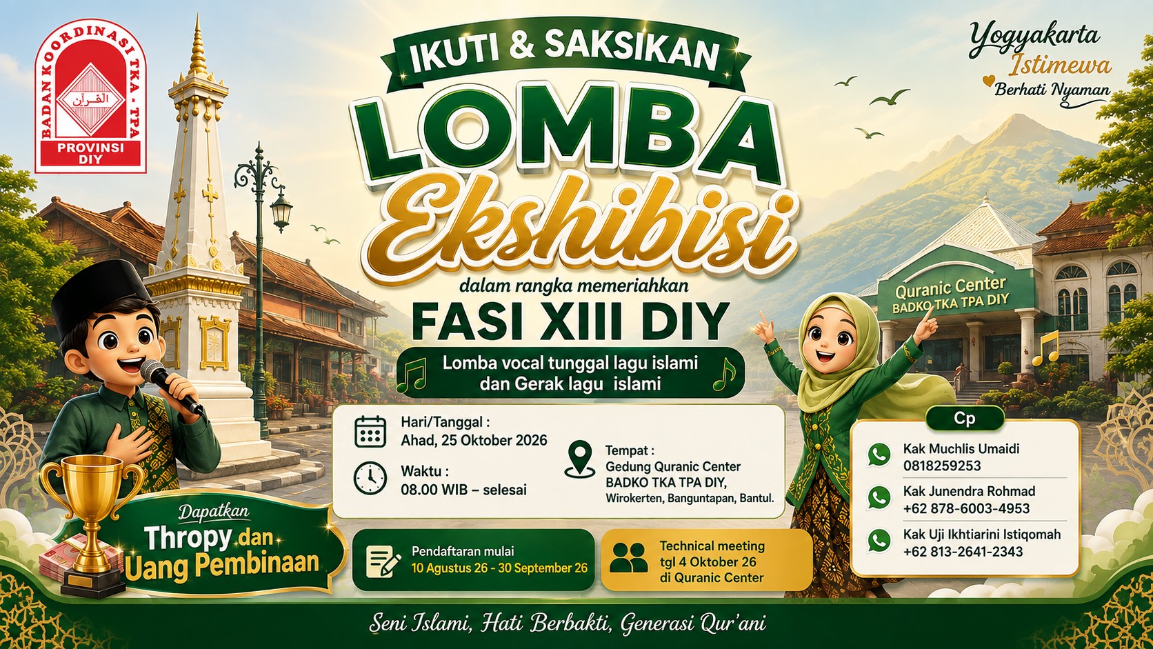 Semarakkan FASI XIII DIY, Badko TKA-TPA DIY Gelar Lomba Ekshibisi Seni Islami