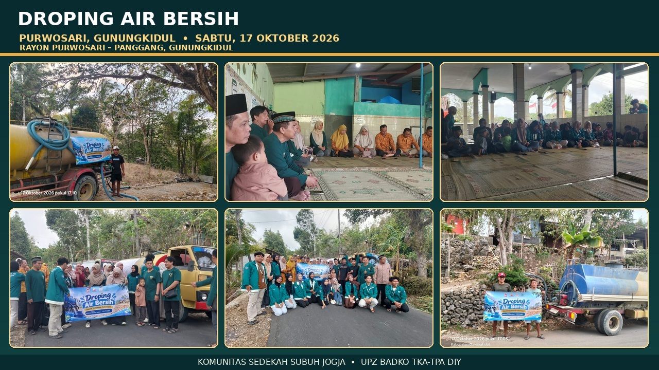 Sedekah Air, Menguatkan Harapan di Tengah Kekeringan: Komunitas Sedekah Subuh Jogja Salurkan 25 Tangki Air Bersih untuk Purwosari dan Panggang